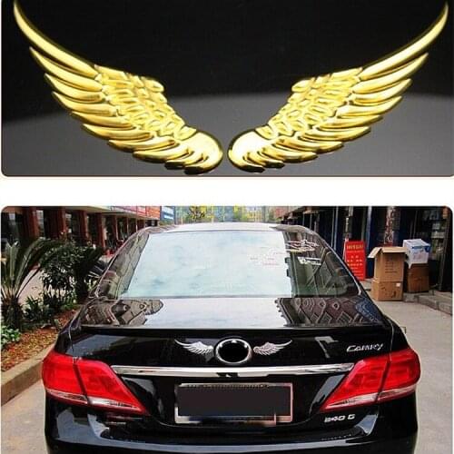Angel wings sticker Car tail sticker Car logo modified personality decoration stickers metal stickers car styling sticker