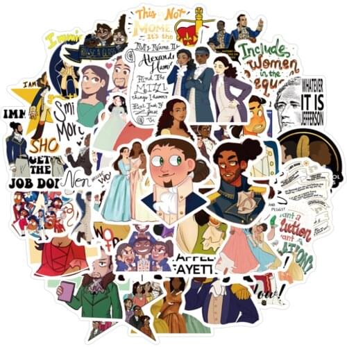 10/30/50pcs Musical Hamilton Stickers DIY Skateboard Motorcycle Luggage Guitar Waterproof Graffiti Decal Sticker Classic Kid Toy