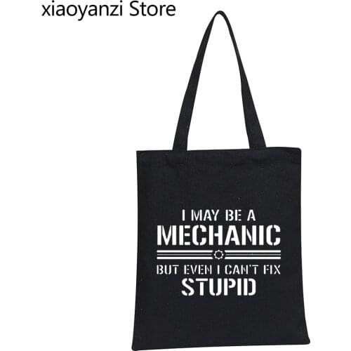New Mechanic Fix Everything Birthday Gift Fathers Day Funny Shoulder Bags Casual College Printed Eco Reusable Shopping Bag