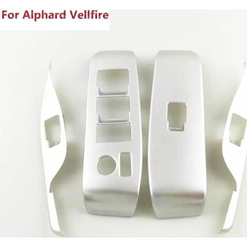 New For Toyota Alphard Vellfire 2015 2016 ABS chrome 4pcs Window Glass Switch Panel ABS Cover