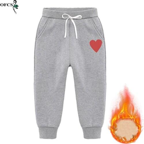 New Winter Boys/Girls Cotton Leggings Gray/Black Fleece For 2-10 Years Warm Pants Solid Casual Sweatpants Kids Children Trousers