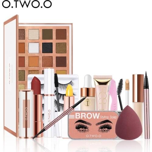 O.TWO.O Makeup Kit 12 pcs Makeup For Woman Foundation Eyeshadow Eyebrow Pencil False Eyelashes Cosmetic Makeup Kit Woman Gift