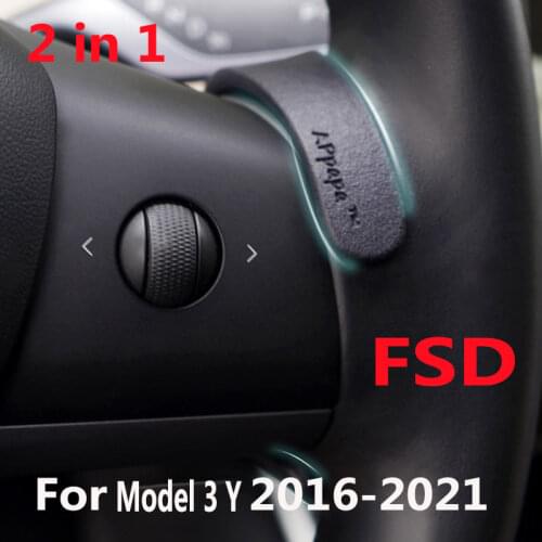 Upgraded 2 in 1Tesla Model 3 Y X S Steering Wheel Booster FSD Automatic Assisted Driving Counterweight Ring For Tesla 2016-2021
