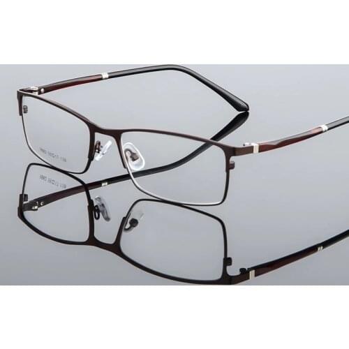Seemfly Anti-blue Ray Metal Square Glasses Frame Classic Fashion Full Frame Optical Myopia Eyeglasses Unisex For Men And Women