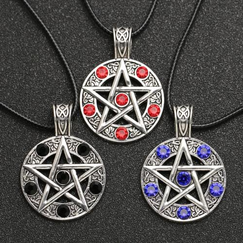 Supernatural Necklace Pentagram Pentacle Five-Pointed Star Wicca Pagan Dean Winchester Pendant Vintage Gothic Jewelry Wholesale