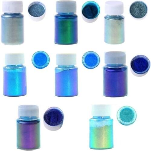 8 Colors Chameleons Pigment Pearlescent Epoxy Resin Glitter Magic Discolored Powder Resin Colorant Jewelry Making Tools DROPSHIP