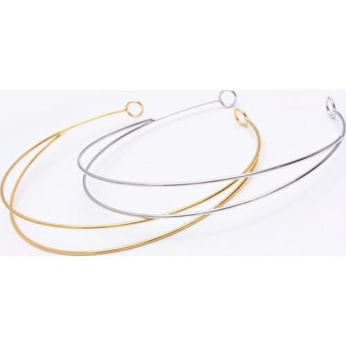 10 PCS Fashion Metal Gold/Rhodium/Silver Color Hair Band Trendy Hairbands Hairwear Base Setting For Jewelry Making