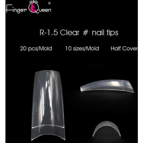 Transparent Acrylic Fake Nails 500pcs French Nail Tip Half Cover False Nail 10 Sizes