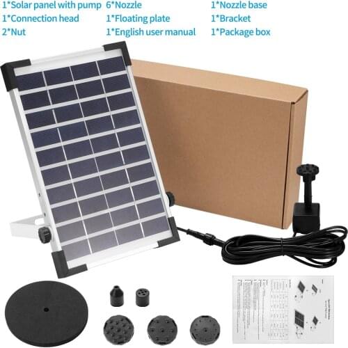 Solar Power Fountain Solar Panel+Brushless Water Pump Kit With Battery Remote Control For Garden Pond Bath For Garden Rockery