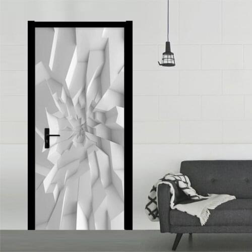 Modern 3D Stereo Geometric Wallpaper Abstract Art Door Sticker Living Room Bedroom Creative Diy Home Poster Pvc Waterproof Decal