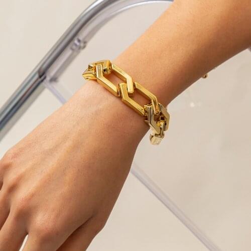 Modern Jewelry Geometric Acrylic Bracelet Simply Popular Design Hot Selling Chain Women Bracelet For Girl Fine Accessories