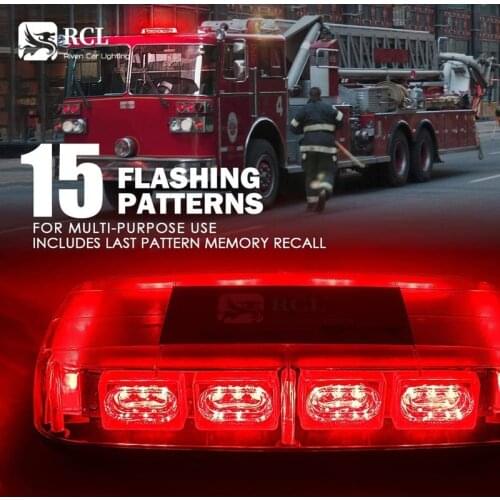Roof Top LED Emergency Light 36 LED Red/White Strobe Warning Light Mini Bar Magnetic Mount For Trucks Vehicles Caution Lights