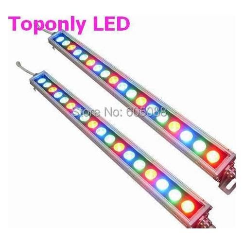 0.5m length linear DC24v IP65 outdoor 18pcs 1w edison led rgb wall washer bar light R/G/B/W/Y/RGB colors led projection lighting