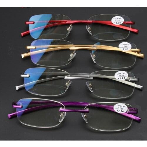 Ultralight Reading Glasses Women Men Rimless Al-mg Allloy High Quality Anti Blu Anti Faitgue Classic Fashion 1 2 3 to 4