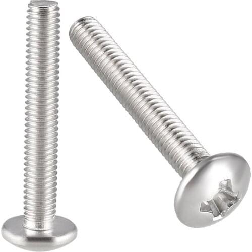 Uxcell Machine Screws, M3x20mm Phillips Truss Head Screw, 304 Stainless Steel, Fasteners Bolts 30Pcs