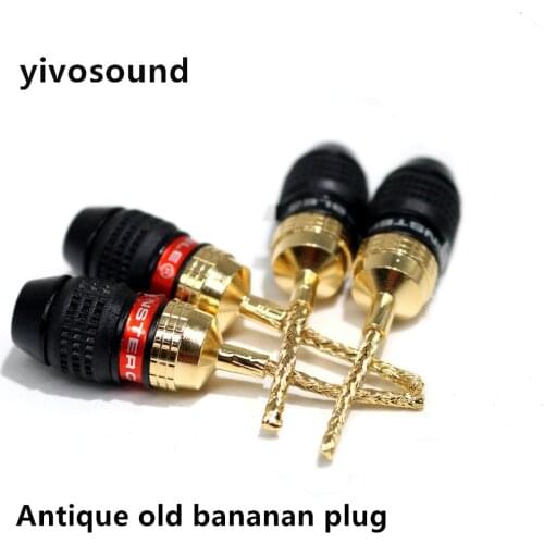 Yivosound HIFI audio Gold-Plated Banana Plugs 4mm braided Banana Plug For Video Speaker Adapter Audio Wire Cable Connectors