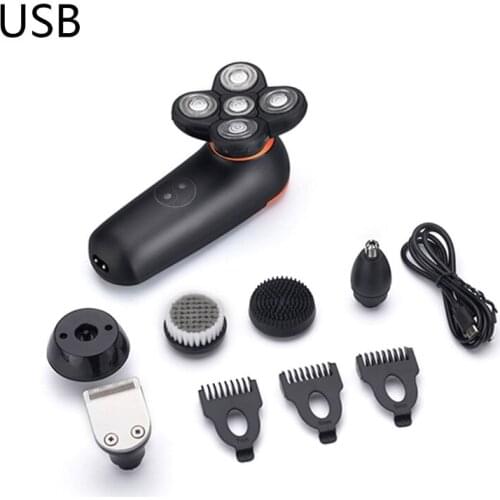 1 Set Rechargeable 5 Head Electric Bald Head Shaver Razor Hair Beard Trimmer Shaving Machine
