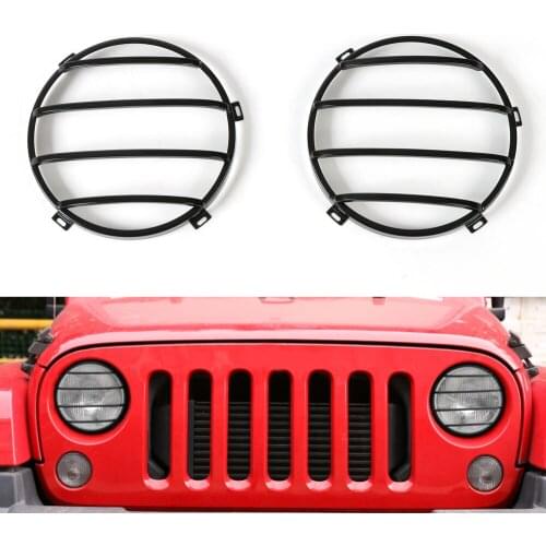 2pcs/set Metal New Tail Lights Guards Cover Protector Round Decoration Fit For 2007-2016 Jeep Wrangler JK Car Styling Covers