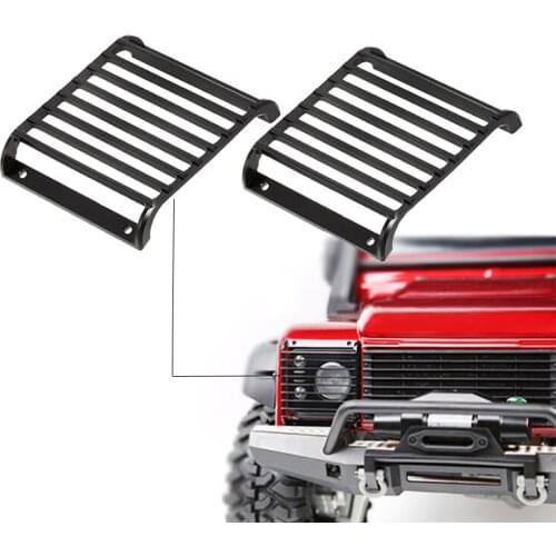 2Pcs TRX4 Metal Front Lamp Guards Headlight Cover Guard Grille for 1/10 RC Crawler Car Accessories Traxxas TRX-4 Upgrade Parts
