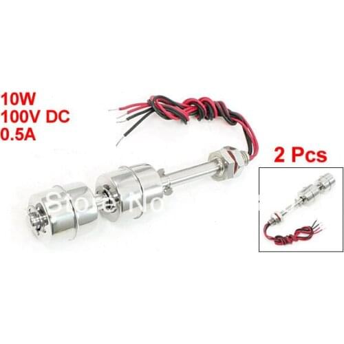 2 Pcs x Vertical Stainless Steel Fish Tank Liquid Water Level Sensor 2 Double Balls Float Switch ZS12010-2