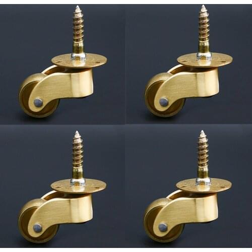 High Quality 4PCS Heavy Duty Brass Furniture Casters European Table Chair Sofa Smoothly Runners Rollers Universal Wheels
