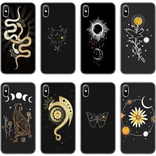 Art Sun Flowers Cat Snake Moon Soft Phone Case For Samsung Galaxy M30 A70 A60 A50 A40 A30 A10 A9 A8 A6 J8 J4 J6 Prime Plus 2018