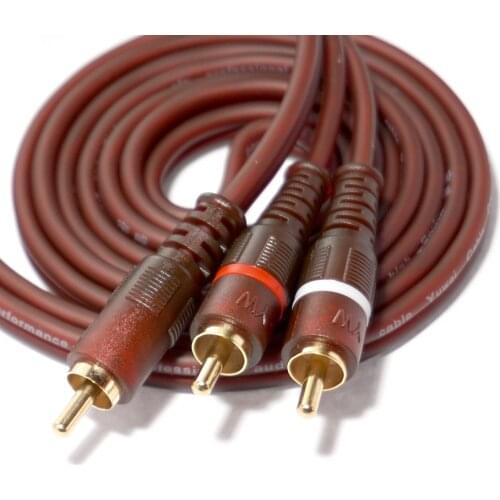 1.5M RCA Male to 2 RCA Male Y Splitter Digital Stereo Audio Cable Dual RCA Plug for Subwoofer, Home Theater, Hi-Fi Audio System