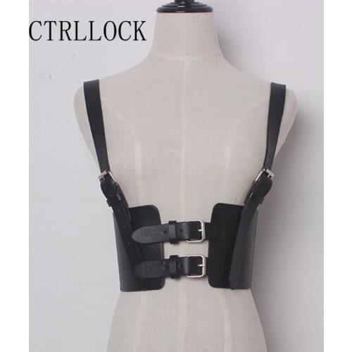 CTRLLOCK Punk Rock Strap Buckles Waistband Womens Decorative Shirt Dress PU Leather Belt 2021 Fashion Trend