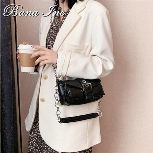 Branded Women Handbag Leather Small Shoulder Bags Women Vintage Metale Chain Mini Totes Bags Lady Crossbody Bag Shoulder Purse