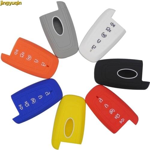 Jingyuqin 5 Buttons Key Bag Key Holder Case Cover Fob For ford Remote Car-styling