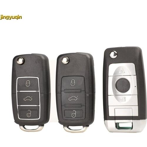 Jingyuqin Flip Remote Car Key Shell For Volkswagen VW Golf Passat Polo Jetta Touran Beetle Bora Sharan 3 BTN Uncut Key Fob Blade