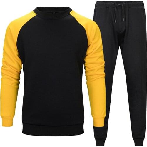 Colorful Mens Tracksuit Jacket Pants Autumn Spring Sports Suit Sweatshirt Sweatpants Stitching Loose Fit Casual Dress