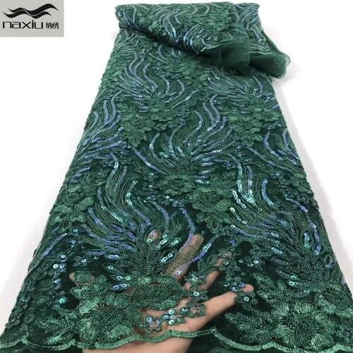 Madison Hot Sale Nigerian Sequins Lace Fabrics 2021 High Quality Tulle Lace African Wedding Lace Fabric For Dress Sewing