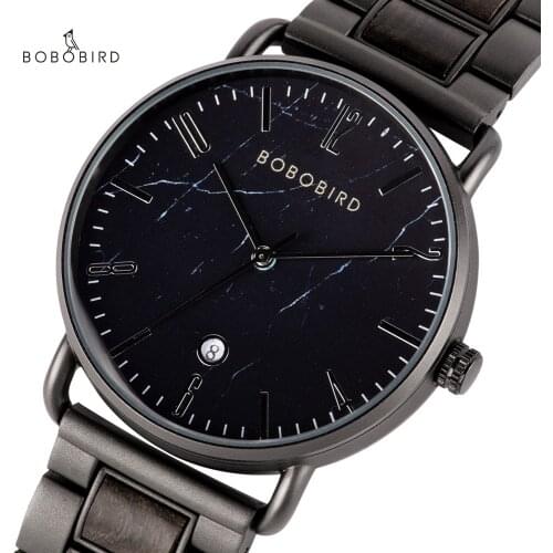 BOBO BIRD Fashion Luxury Watch Wood Auto Date Starry Sky Men Wristwatch Japanese Quartz Clock Gift with Box erkek kol saati