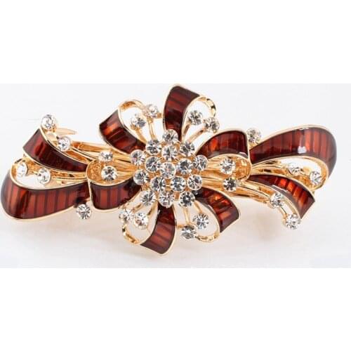 Fashion hair clip 5colors flower crystal wedding Hair pins hair accessories for women