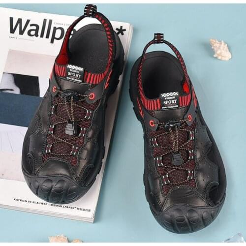 Mens Beach Sandals Breathable Mens Shoes Zapatillas Transpirables Running Mens Sneakers Air Mesh