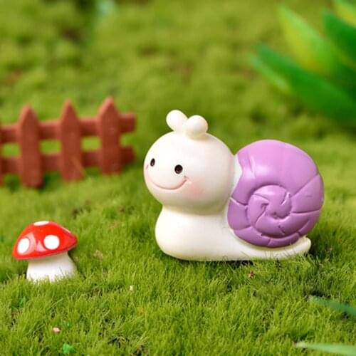 3pc Cute Animal Set Fox Snail Penguin Model Decor Resin Craft Figurine Decoration Miniature Garden Fairy Ornament DIY Accessory