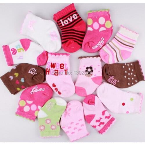Retail 12pcs=6pairs/lot 2017 Newborn Mini footgear baby kids non-slip infant socks,baby girls socks baby socks