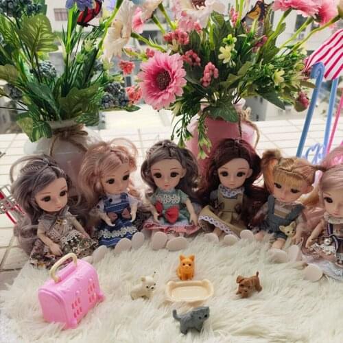 New 16cm BJD Dolls with Clothes 12 Movable Jointed Doll Toys Mini Baby Doll DIY Makeup Toy For Girls Gift