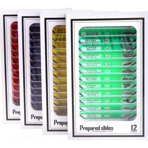 48 Pcs Prepared Microscope Slides Specimen Animals Insects Plants Flowers Sample
