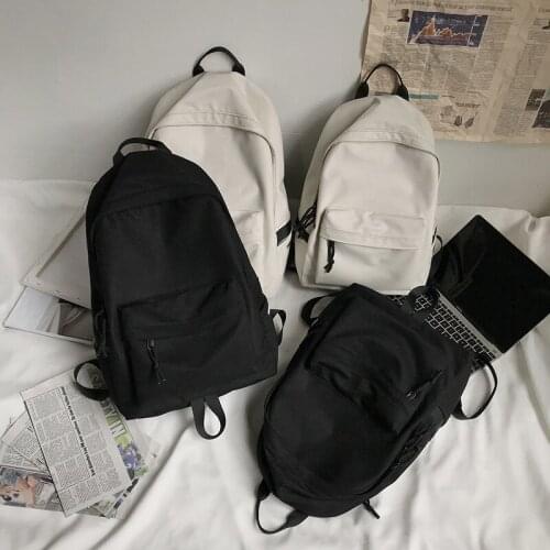 Japanese Solid Color Simple Womens Backpack Korean Style Large Capacity Casual Backpacks Nylon Waterproof Travel Bags