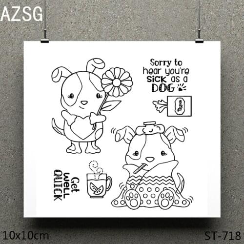 AZSG Leisurely puppy Transparent Stamps DIY Scrapbooking Album Card Making DIY Decoration Making Embossing Stencil