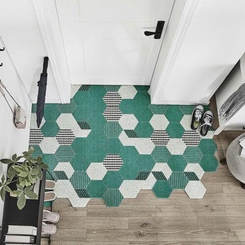 Rectangle Nordic Style Printed Pattern Door Mat Carpet Living Room Bedroom Outside Foot Mat Carpet PVC Non-slip Floor Door Mats