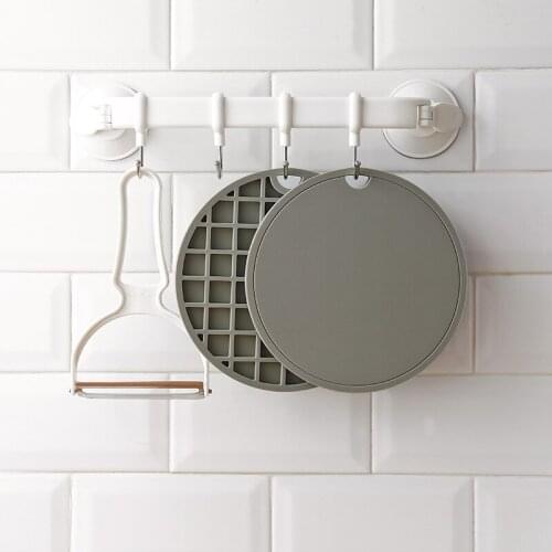 Silicone insulation pad hanging grey round household placemat Heat-resistant table mats