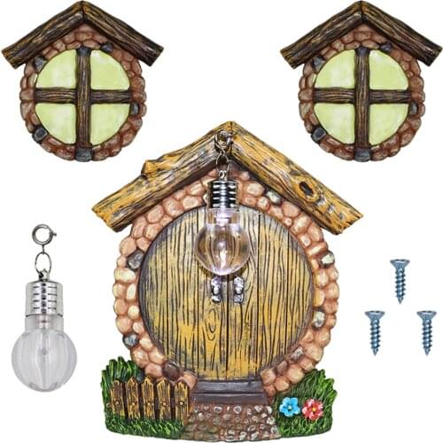 Fairy Gnome Home Garden Tree Decorations Outdoor | Gnome House Window and Door for Trees Art Yard Sculptures Fairy Decors