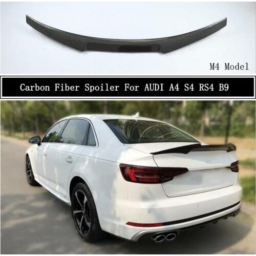 Carbon Fiber Spoiler For AUDI A4 S4 RS4 B9 2017 2018 2019 2020 2021 Wing Lip Spoilers High Quality M4 Car Accessories