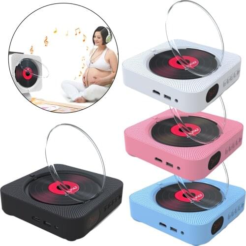 Stylish CD Player Bluetooth Speaker Stereo Wall Mounted with Remote Control, LED Screen, Multi-Purpose