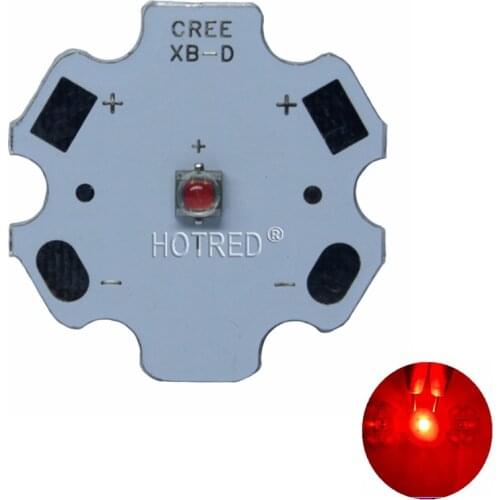 10pcs CREE XBD LED 3W High Power LED Chip Diodes Red LED 1-3W Red Diode DIY For Aquarium / LED Project with 20MM 16MM PCB