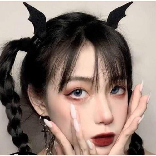 Halloween Little Devil Elf Wings Hairpin Hair Band Cosplay Beast Ear Hair Band Black Bat Side Clip Jewelry