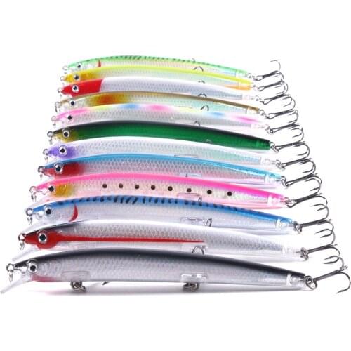 1Pcs 113.5cm 15.5g Laser Fishing Lure Minnow Aritificial Hard Bait Fishing Lures Treble Hooks Crankbait